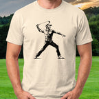 Angry Golfer Tee worn on the golf course, Natural