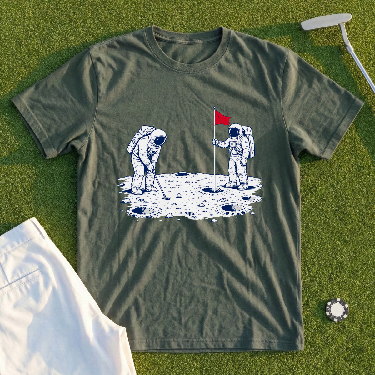 Apollo 14 Tending The Flag Tee
