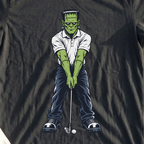 Arms Straight Tee, print close-up on Black