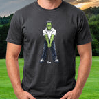 Arms Straight Tee worn on the golf course, Black