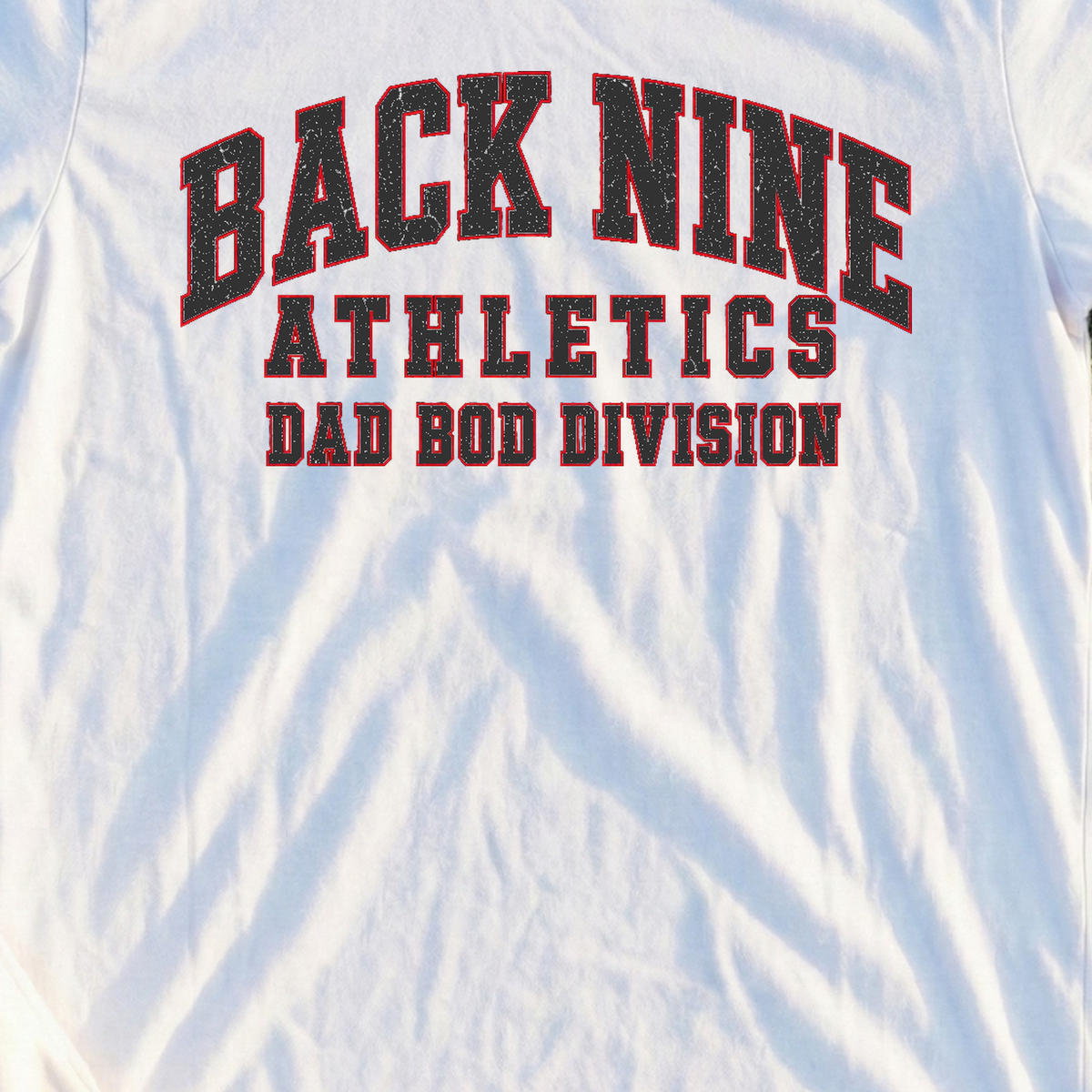 Back Nine Athletics Tee, print close-up on White