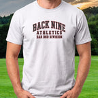 Back Nine Athletics Tee worn on the golf course, White