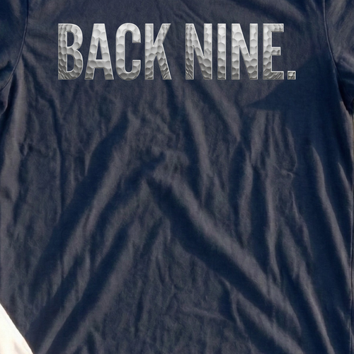 Back Nine Dimples Tee, print close-up on Navy