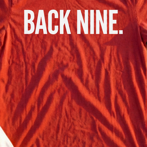 Back Nine Tee, print close-up on Red