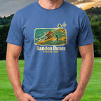 Bandon Dunes, Coastal Travel Poster Tee worn on the golf course, Royal