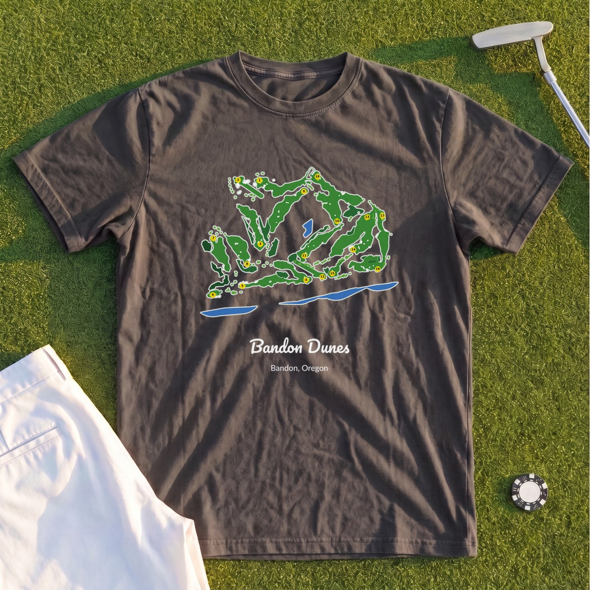 Bandon Dunes Course Map Premium Tee