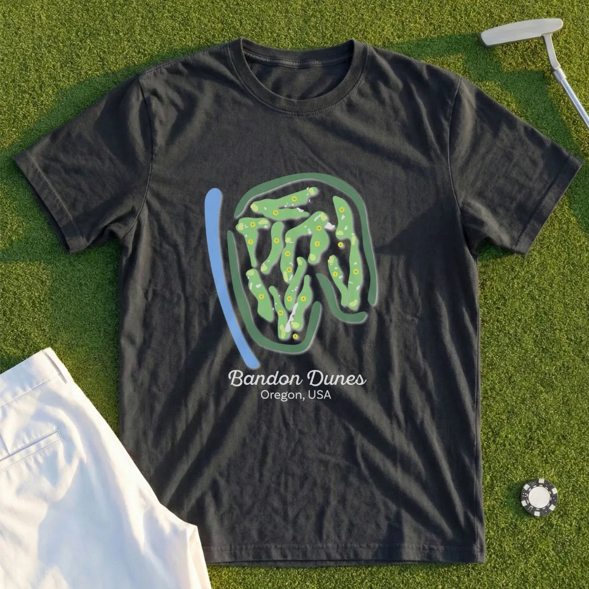 Bandon Dunes Course Map Tee