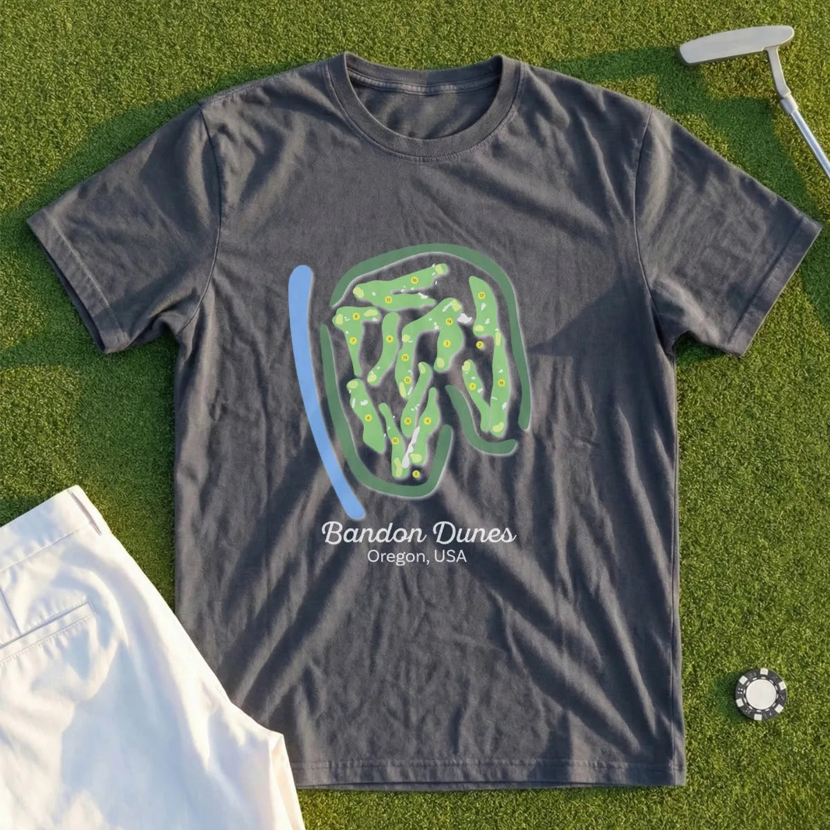 Bandon Dunes Course Map Tee
