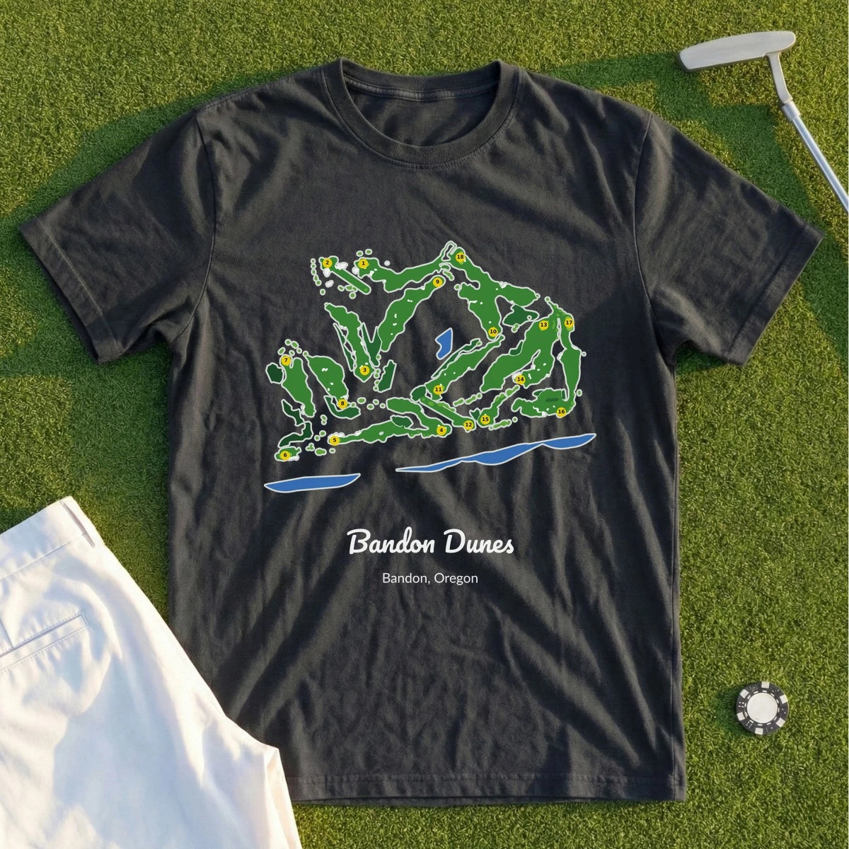 Bandon Dunes Course Map Tee