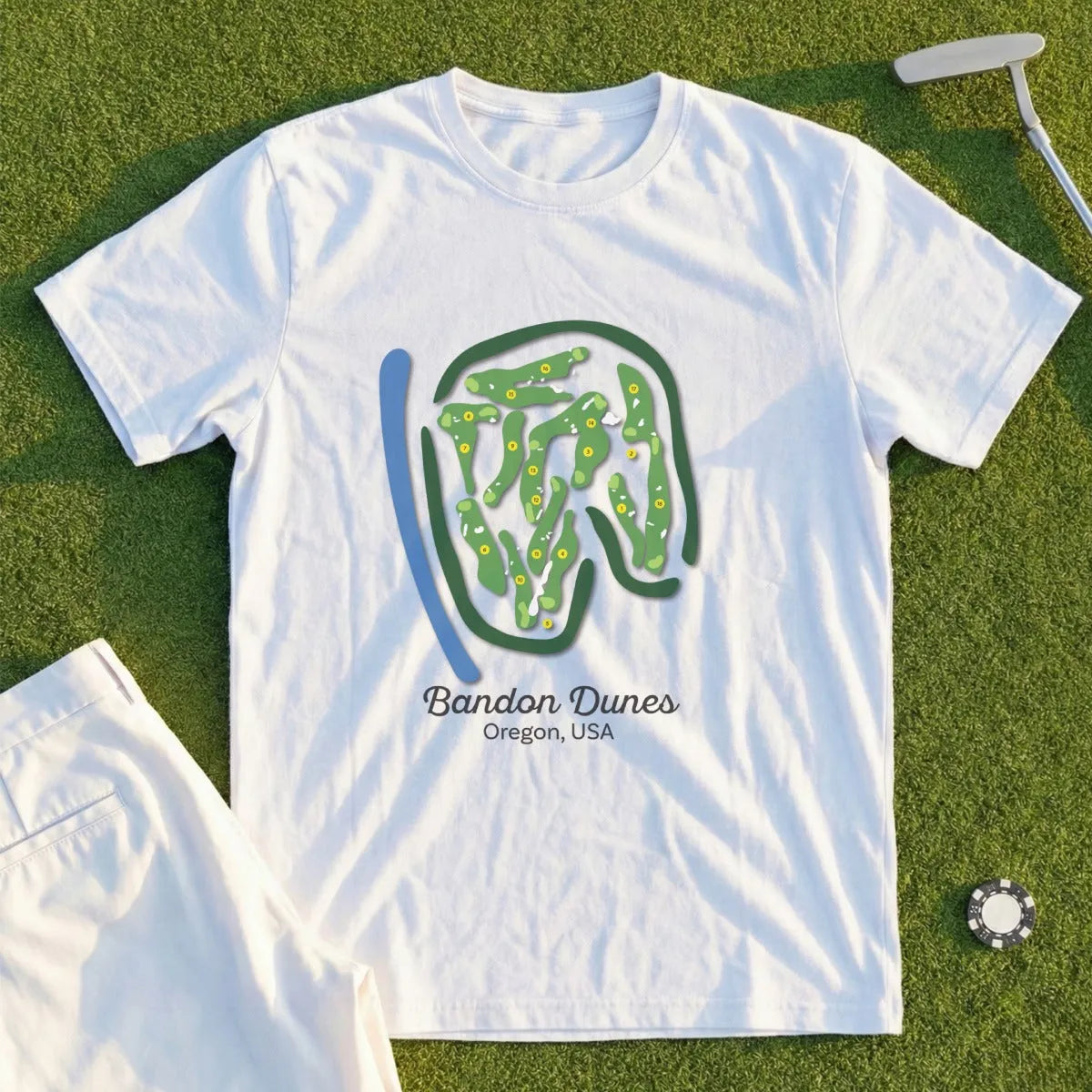 Bandon Dunes Course Map Tee