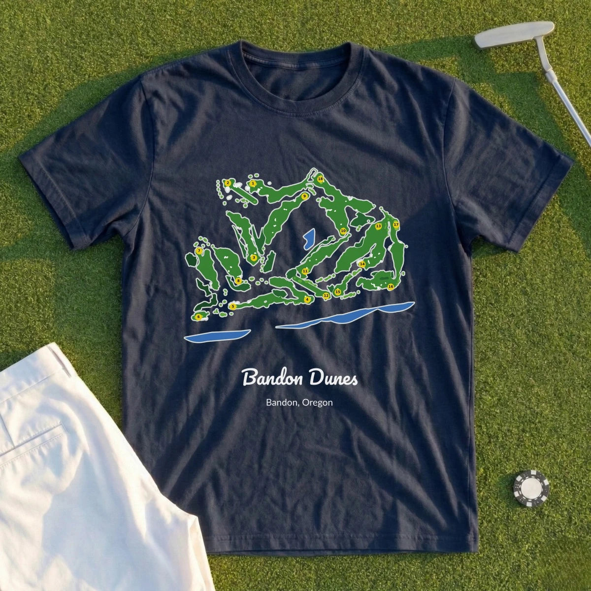 Bandon Dunes Course Map Tee