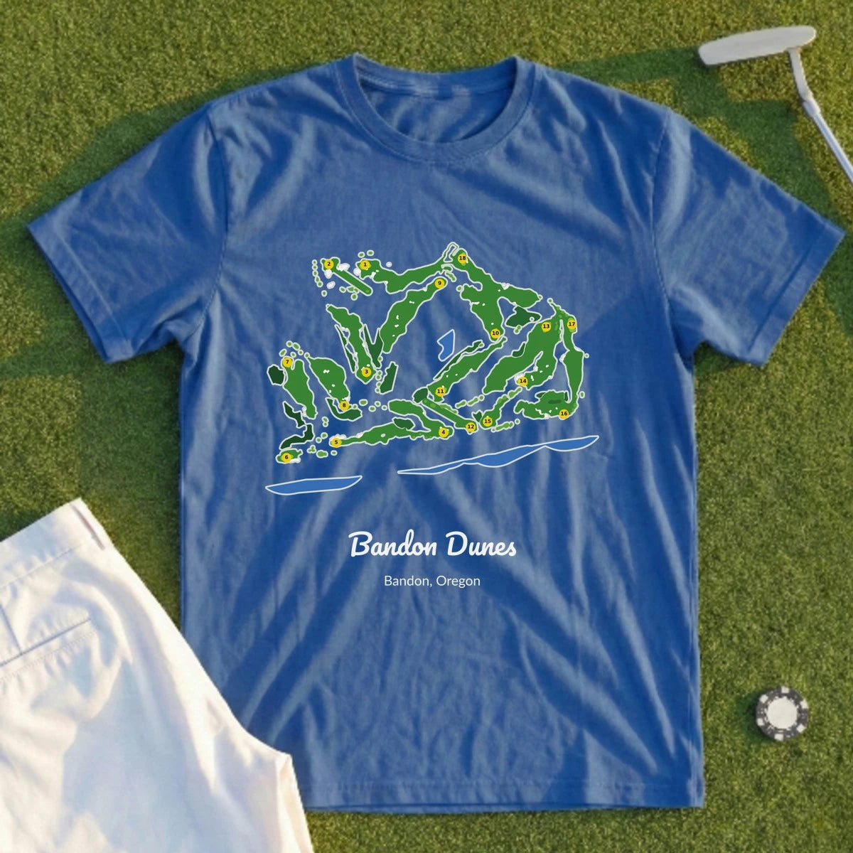 Bandon Dunes Course Map Tee