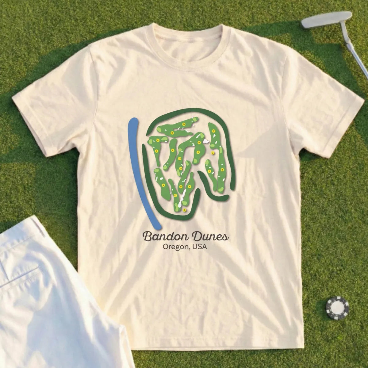 Bandon Dunes Course Map Tee