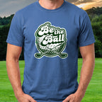 Be The Ball Vintage Tee worn on the golf course, Royal
