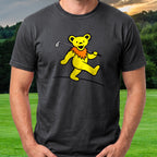 Bear's Cart Path Victory Strut Tee worn on the golf course, Black