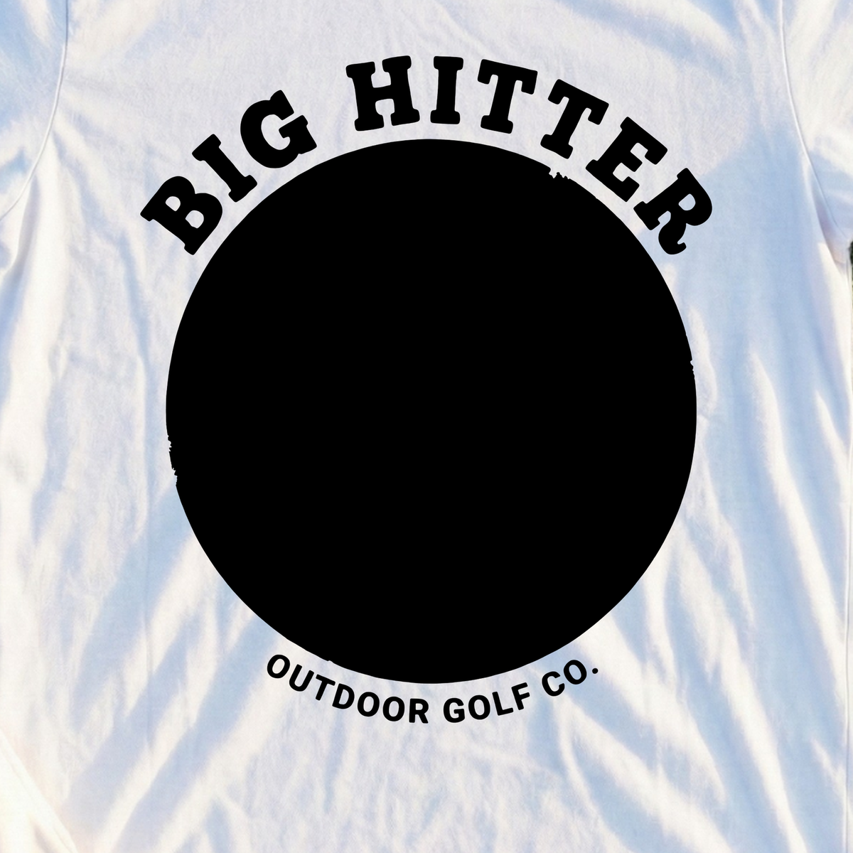 Big Hittin Bigfoot Tee, print close-up on White