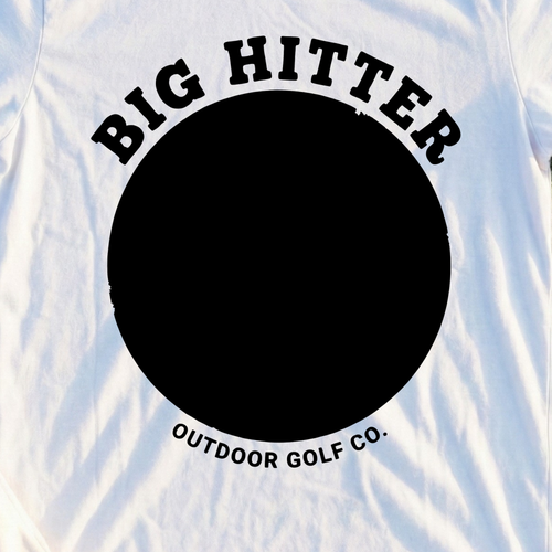 Big Hittin Bigfoot Tee, print close-up on White