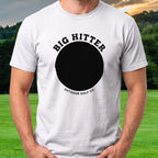 Big Hittin Bigfoot Tee worn on the golf course, White
