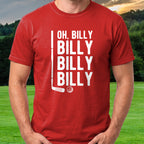 Billy Billy Billy Tee worn on the golf course, Red