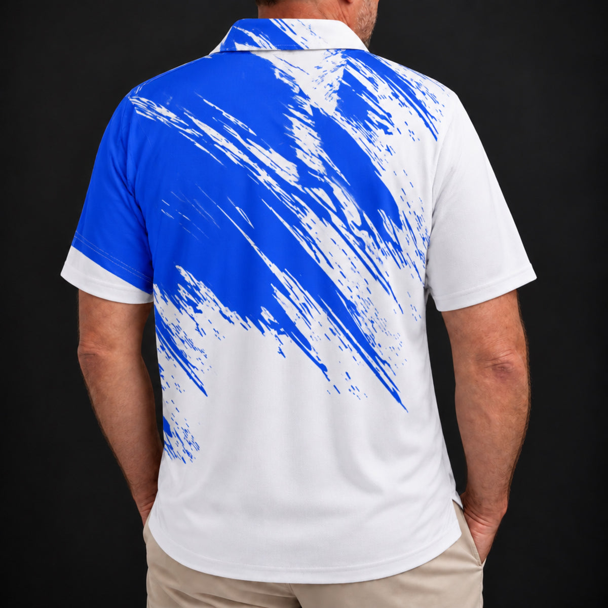 Blue Flash Performance Print Polo