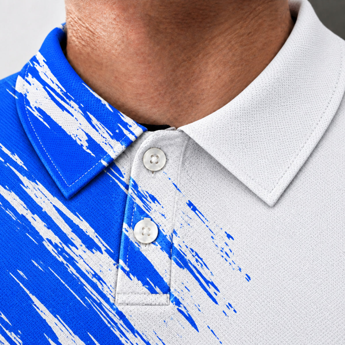 Blue Flash Performance Print Polo
