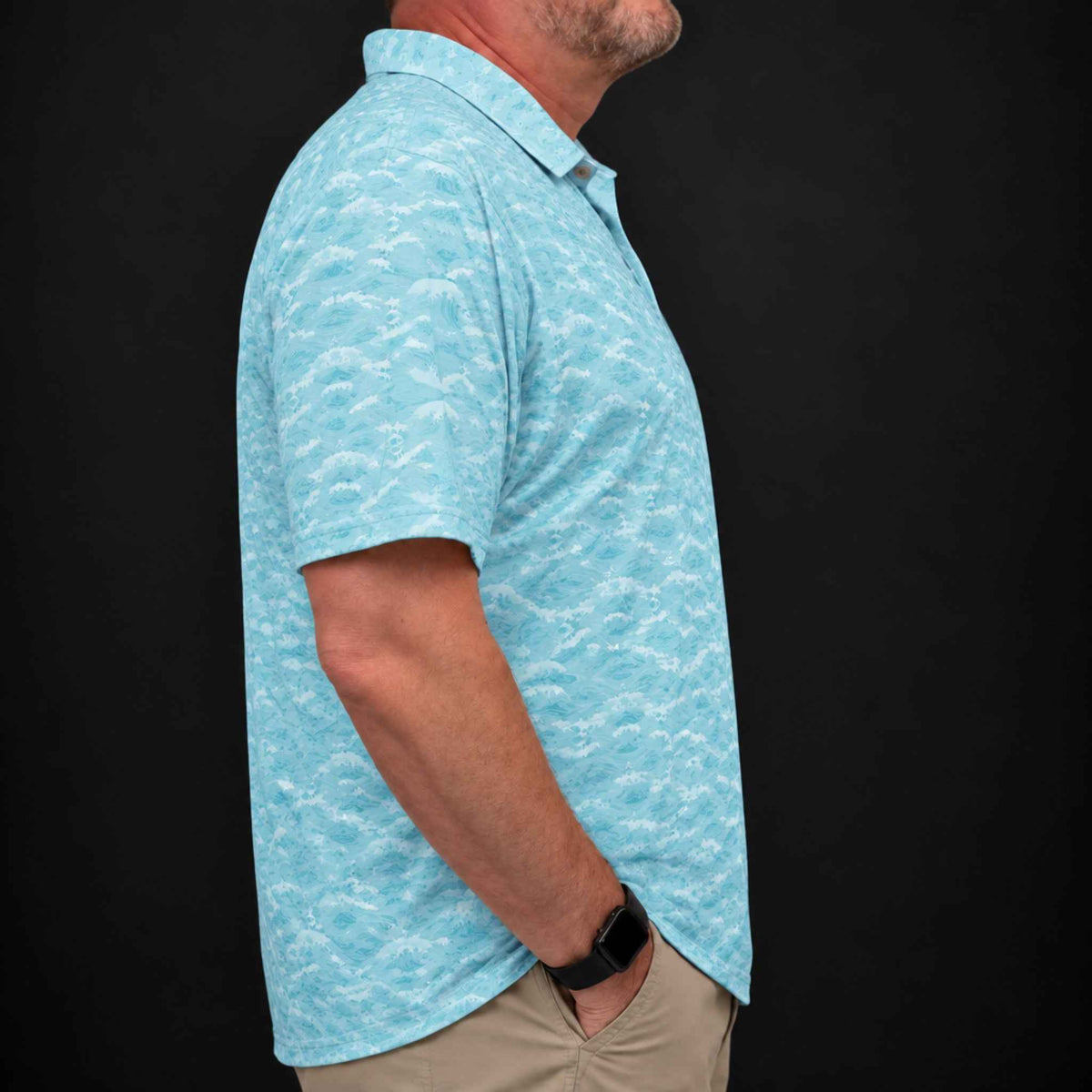 Blue Waves Performance Print Polo