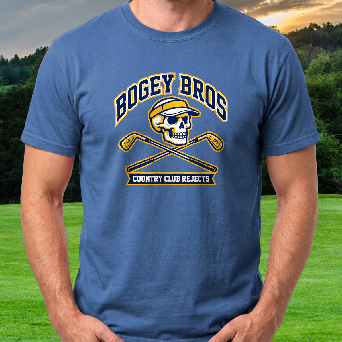 Bogey Bros Tee worn on the golf course, Royal