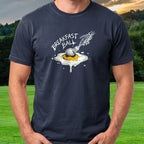 Breakfast Ball Egg Tee worn on the golf course, Navy