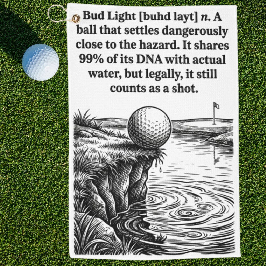 Bud Light Dictionary Definition Golf Towel