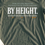 By Height Tee, print close-up on Military Green