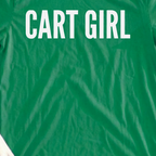 CART GIRL Dimples Tee, print close-up on Irish Green