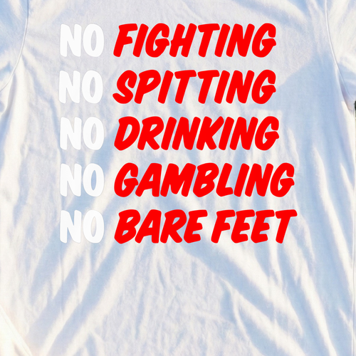 Caddyshack Rules Tee, print close-up on White