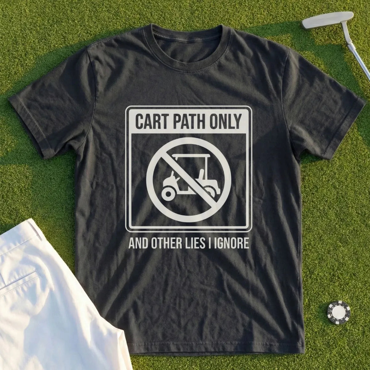 Cart Path Only Lies Tee