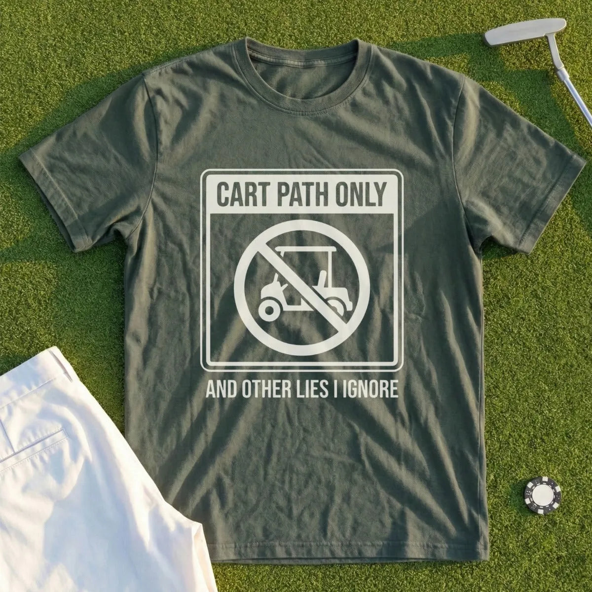 Cart Path Only Lies Tee