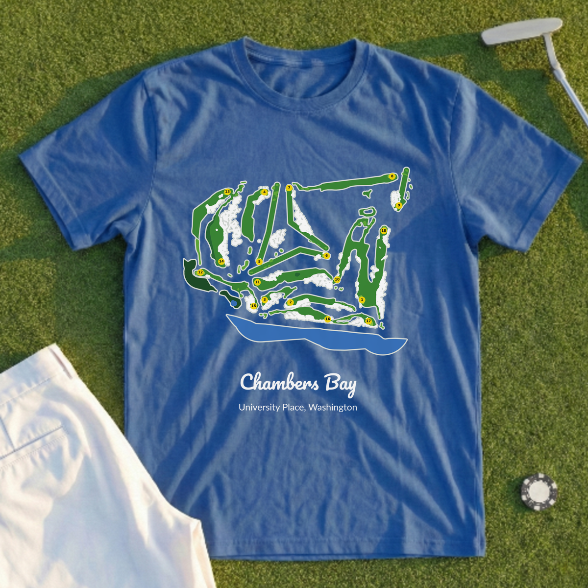 Chambers Bay, Course Map Tee