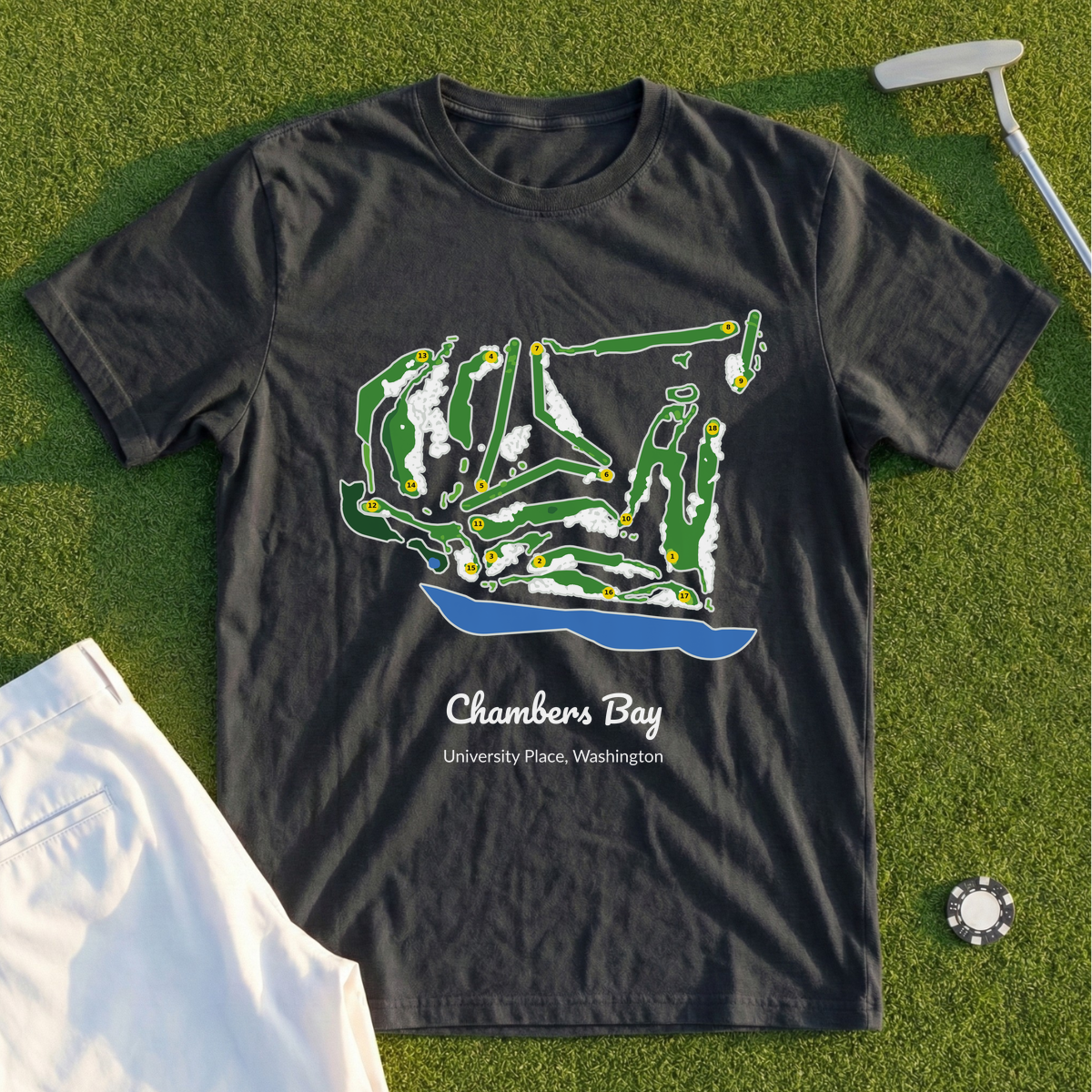 Chambers Bay, Course Map Tee
