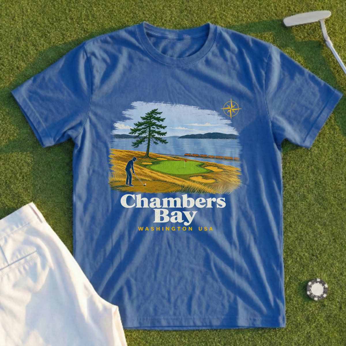 Chambers Bay, Lone Fir Travel Poster Tee