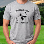 Cinderella Story Tee worn on the golf course, Sport Grey