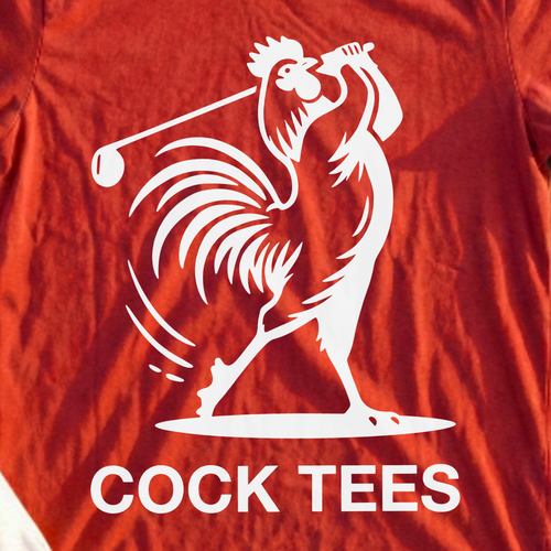 Cock Tees Tee, print close-up on Red