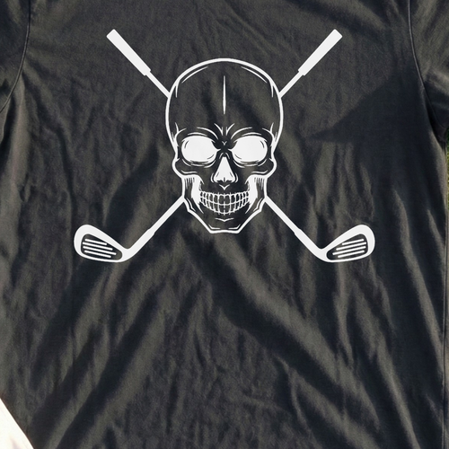 Cross Club Skull Tee, print close-up on Black