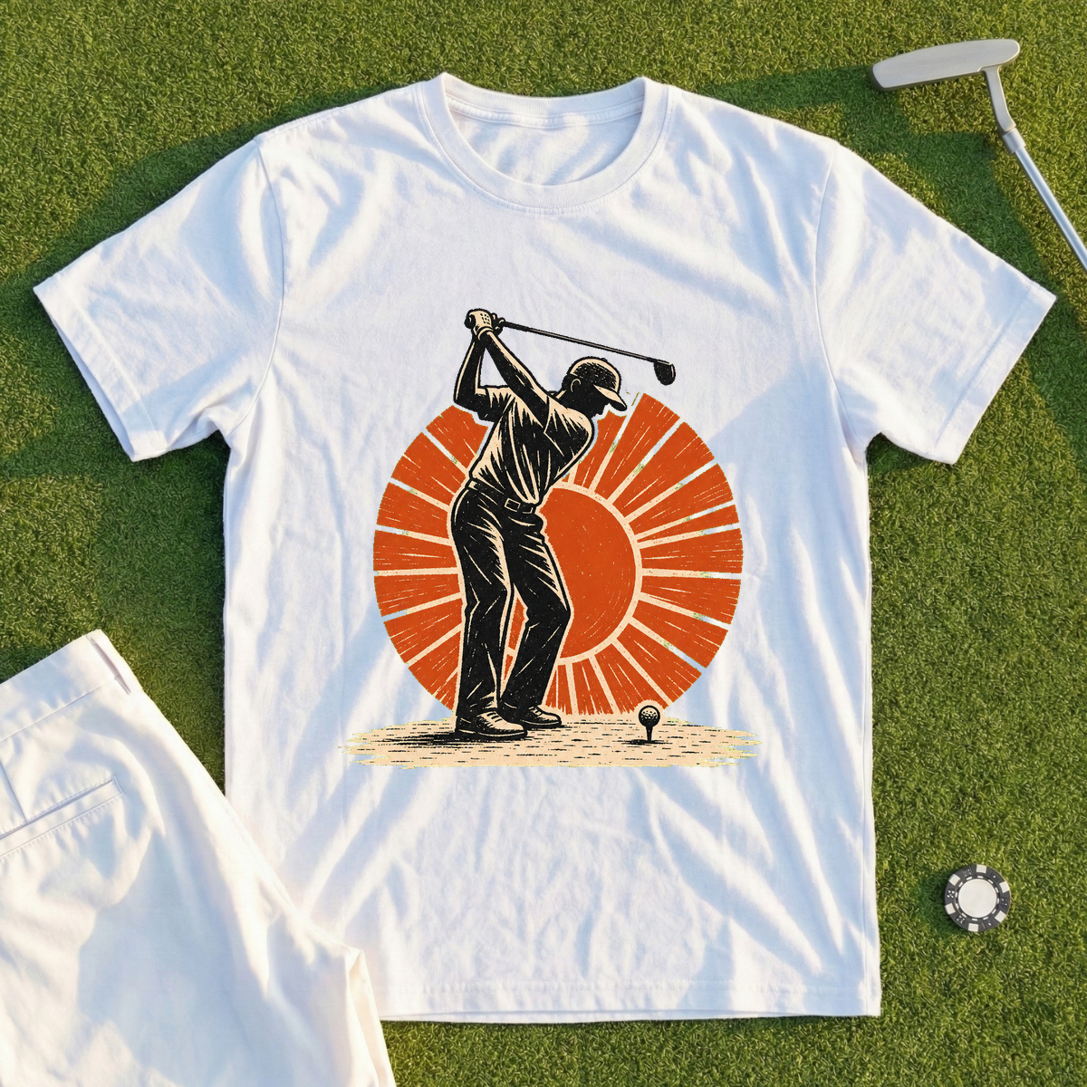Dawn Tee-Off, Linocut Tee