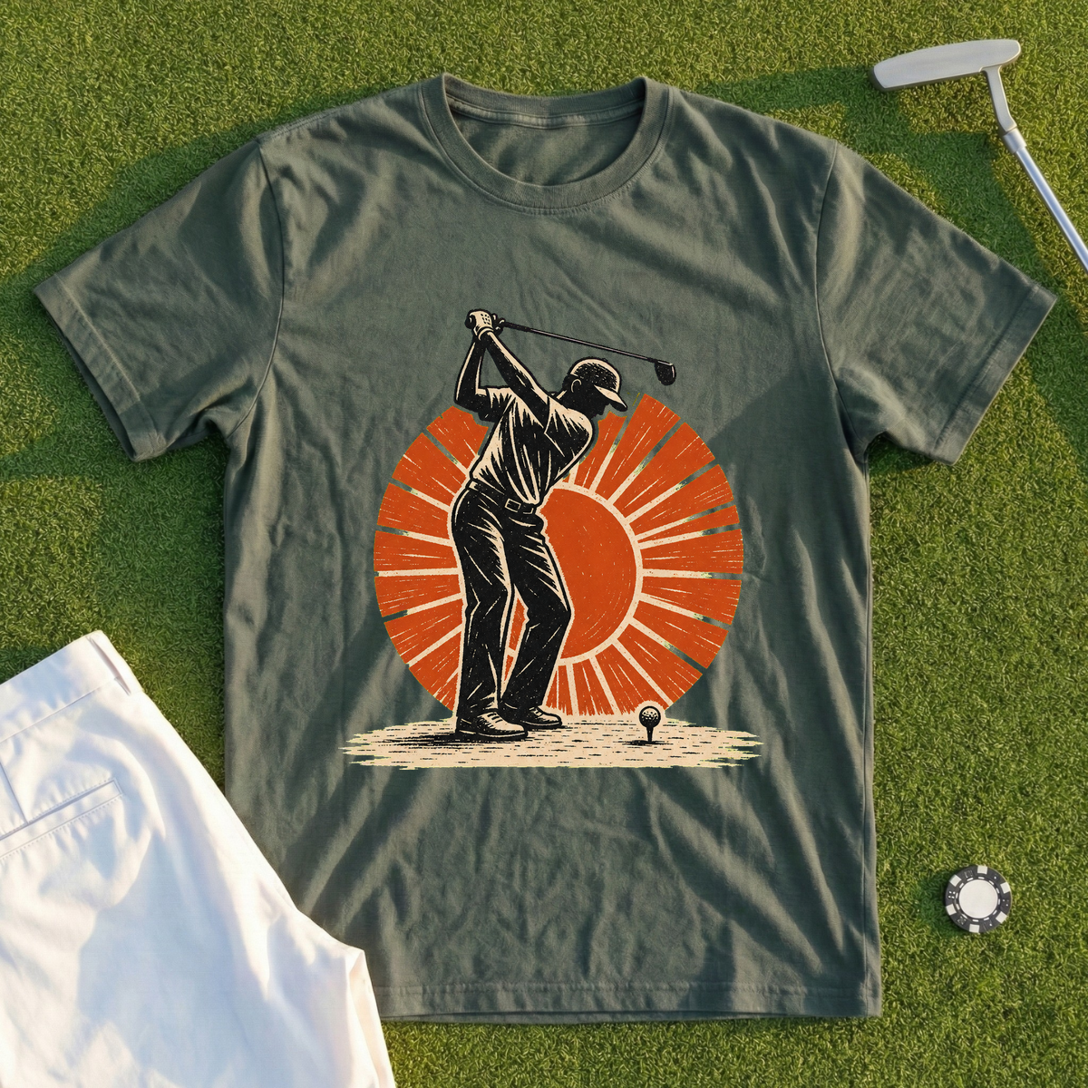 Dawn Tee-Off, Linocut Tee