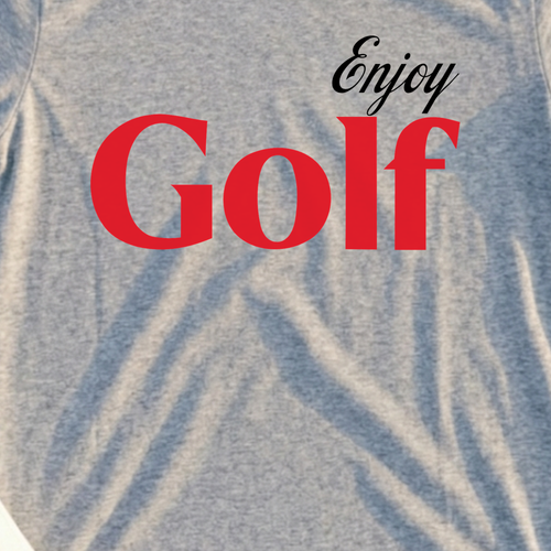 Enjoy Golf Diet Tee, print close-up on Sport Grey