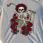Eternal Solid Swing Tee, print close-up on Sport Grey