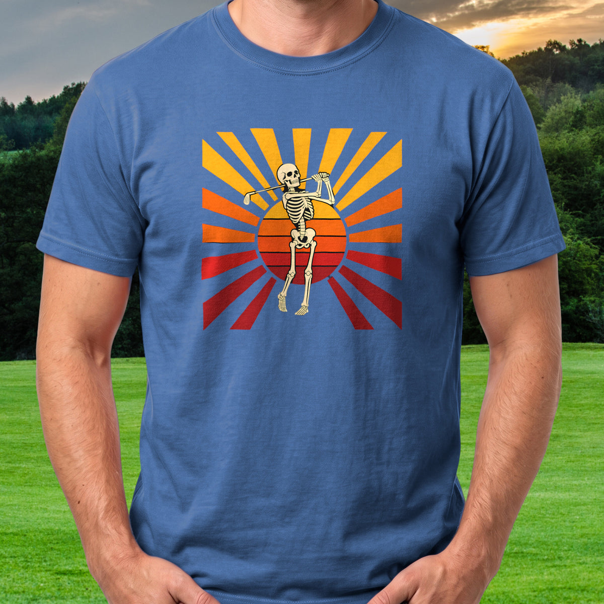 Eternal Swing Tee worn on the golf course, Royal