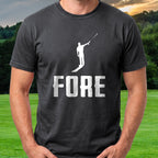 FORE! Tee worn on the golf course, Black
