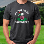 Fore O'Clock Cocktail Tee worn on the golf course, Black