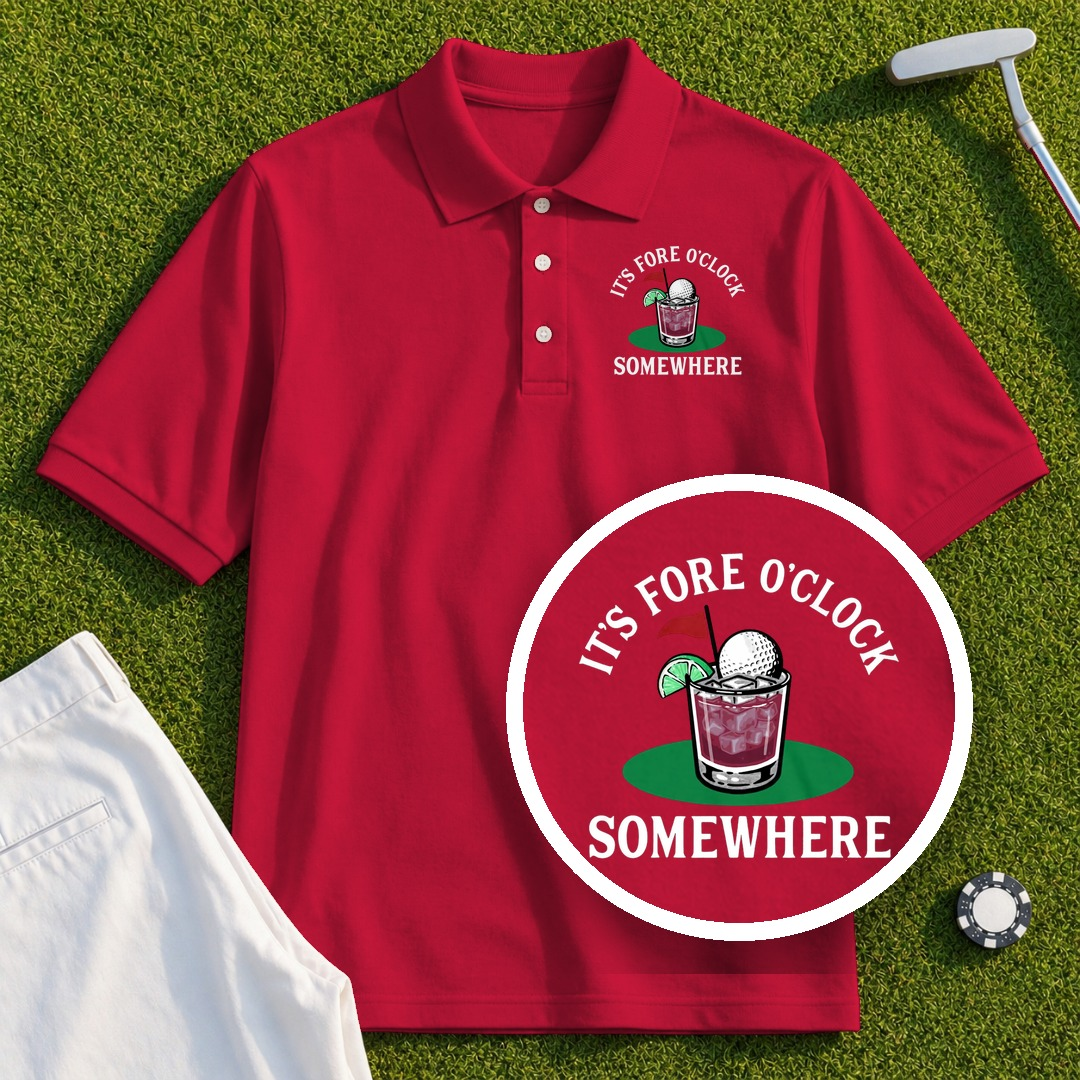 Fore O'Clock Somewhere Performance Polo