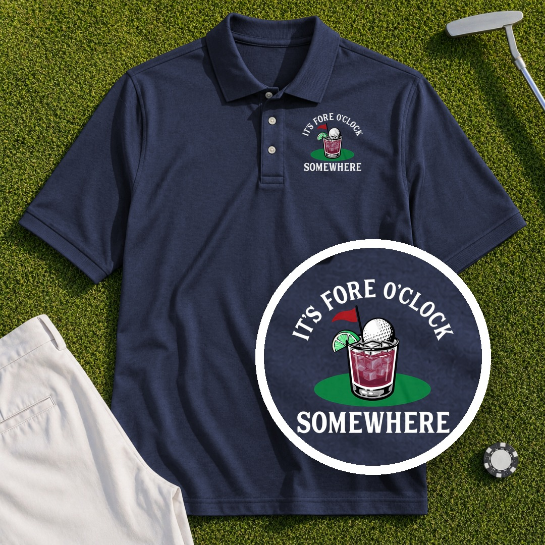 Fore O'Clock Somewhere Performance Polo