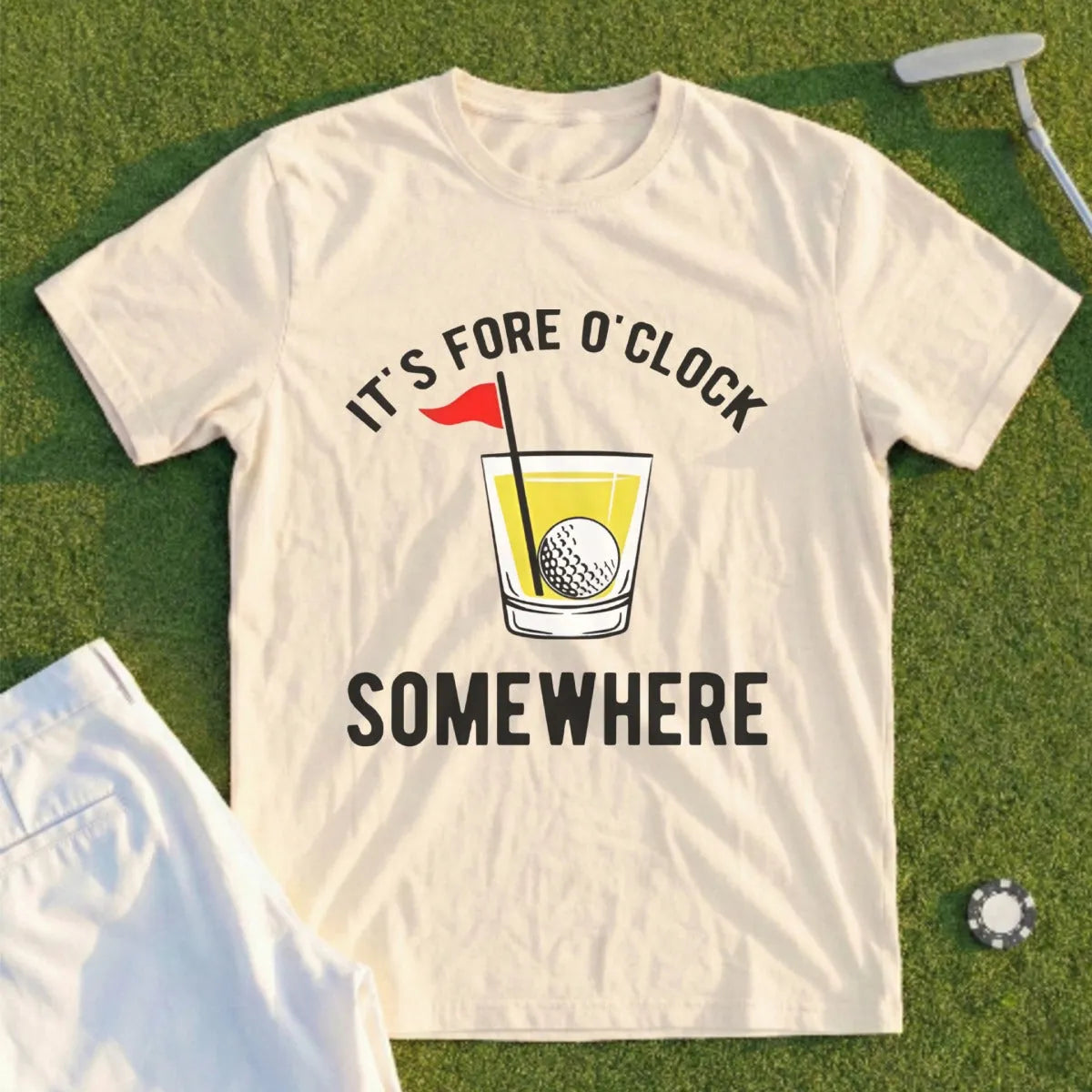 Fore O'Clock Somwhere Tee